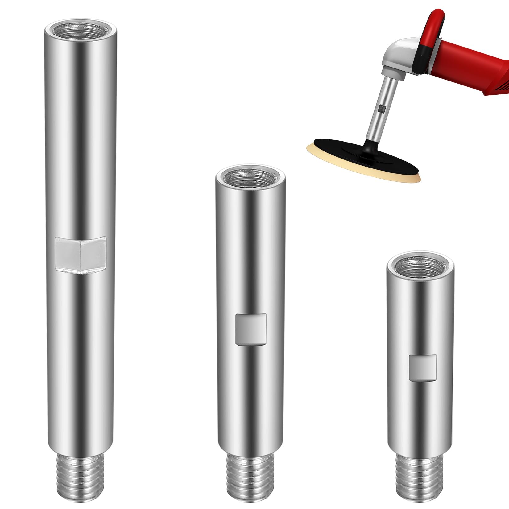 3-częściowy zestaw przedłużek M14 do szlifierki kątowej, aluminiowy wał przedłużający, adapter M14 do polerki, akcesoria do szlifierki (75/100/140 mm)
