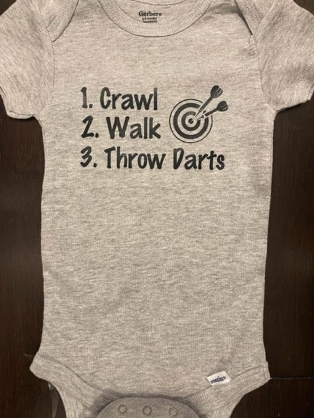 crawl walk throw darts custom baby onesie ® infant one piece dartboard bodysuit4