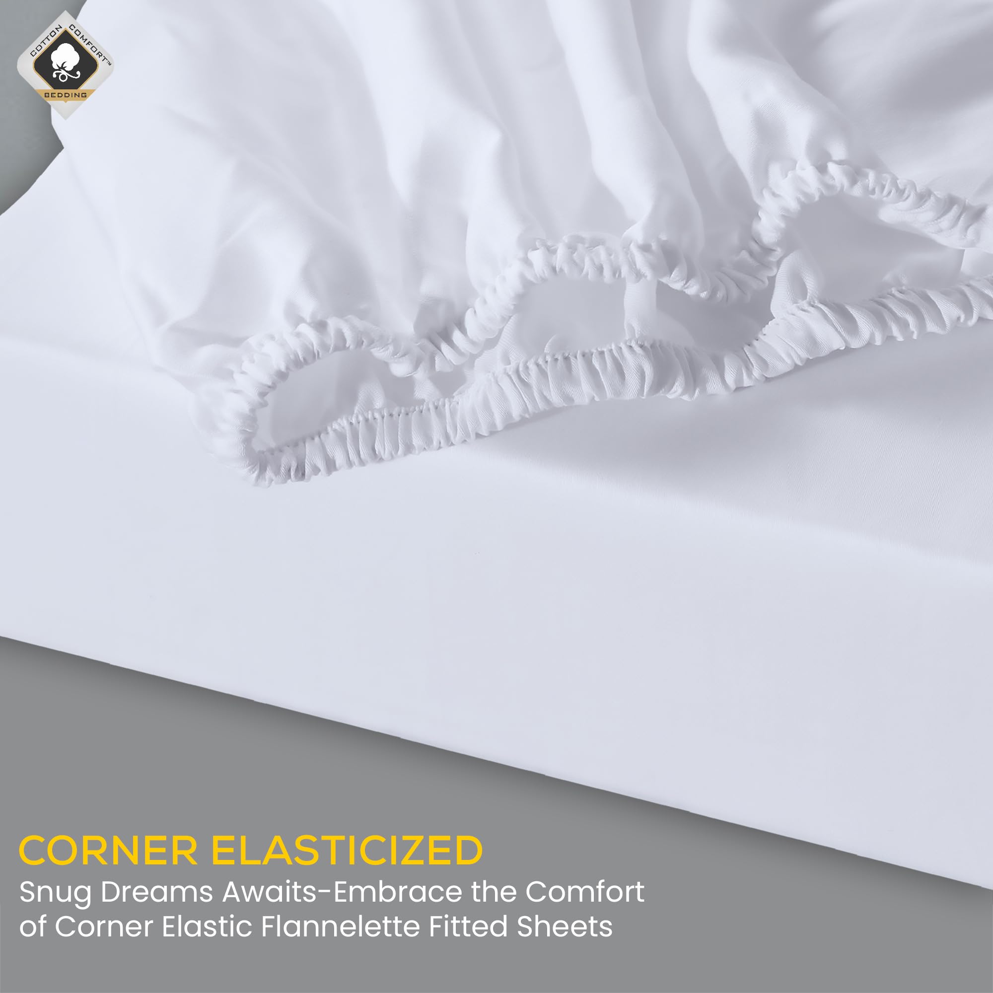 Cotton Comfort Bedding 100% Brushed Cotton Flannelette Fitted Sheet Small Double, Soft Warm Deep Fit Bed Sheet - Image 2