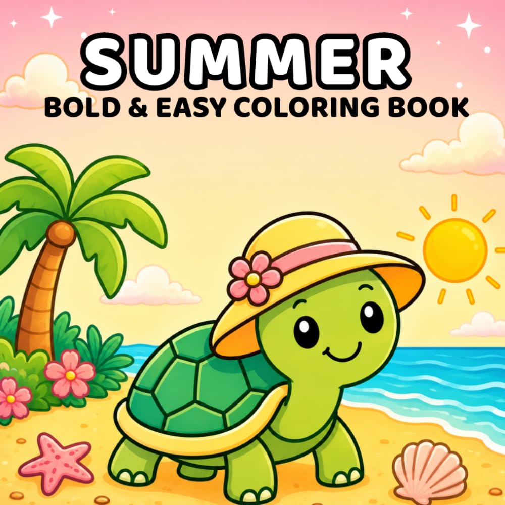 Summer Bold & Easy Coloring Book: Simple and Fun Coloring Pages for Kids Ages 3–8 | Big Bold Designs with Ice Cream, Beach Fun, Sunshine, Cute ... & Easy Seasonal Coloring Books for Kids)