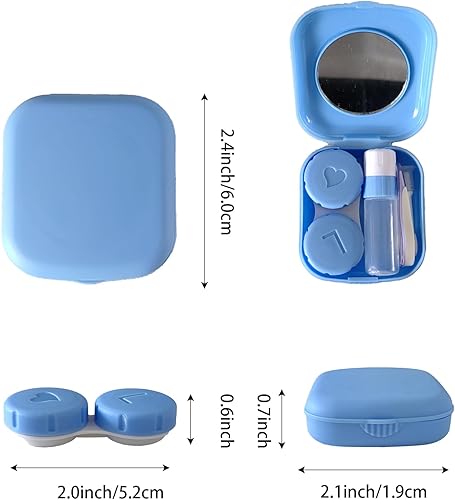 Miniatura 2 de Paquete de 6 fundas para lentes de contacto, lindo estuche de contacto de viaje, contenedor de almacenamiento todo en uno con pinzas de botella de