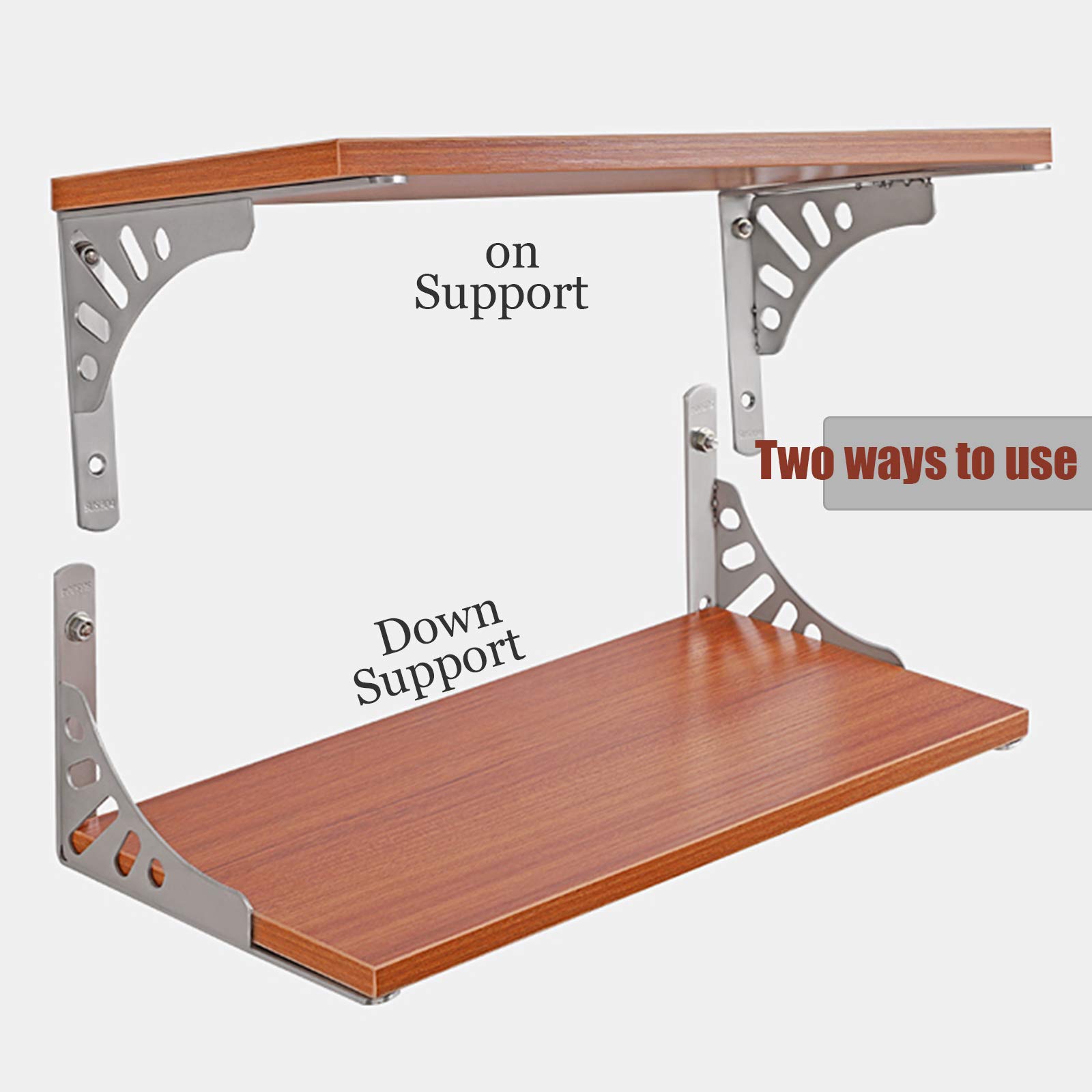 Yanty X2 Staffe per Mensole Acciaio Inossidabile,Staffe per Mensole A Parete,Sostegno Galleggiante A Parete,Risparmio di Spazio,Accessori Completi,Due Metodi di Installazione,350mm/14in