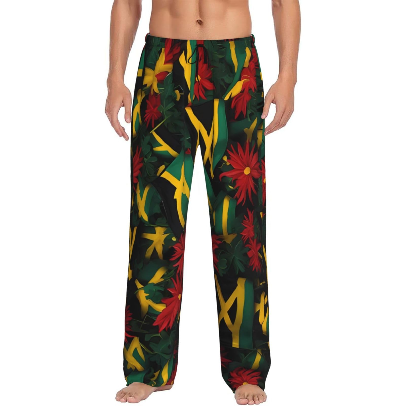Jamaican Flag Rasta Reggae Judah Lion Men's Pajama Pants Sleepwear Lounge Pant Drawstring Pajama Bottoms With Pocket