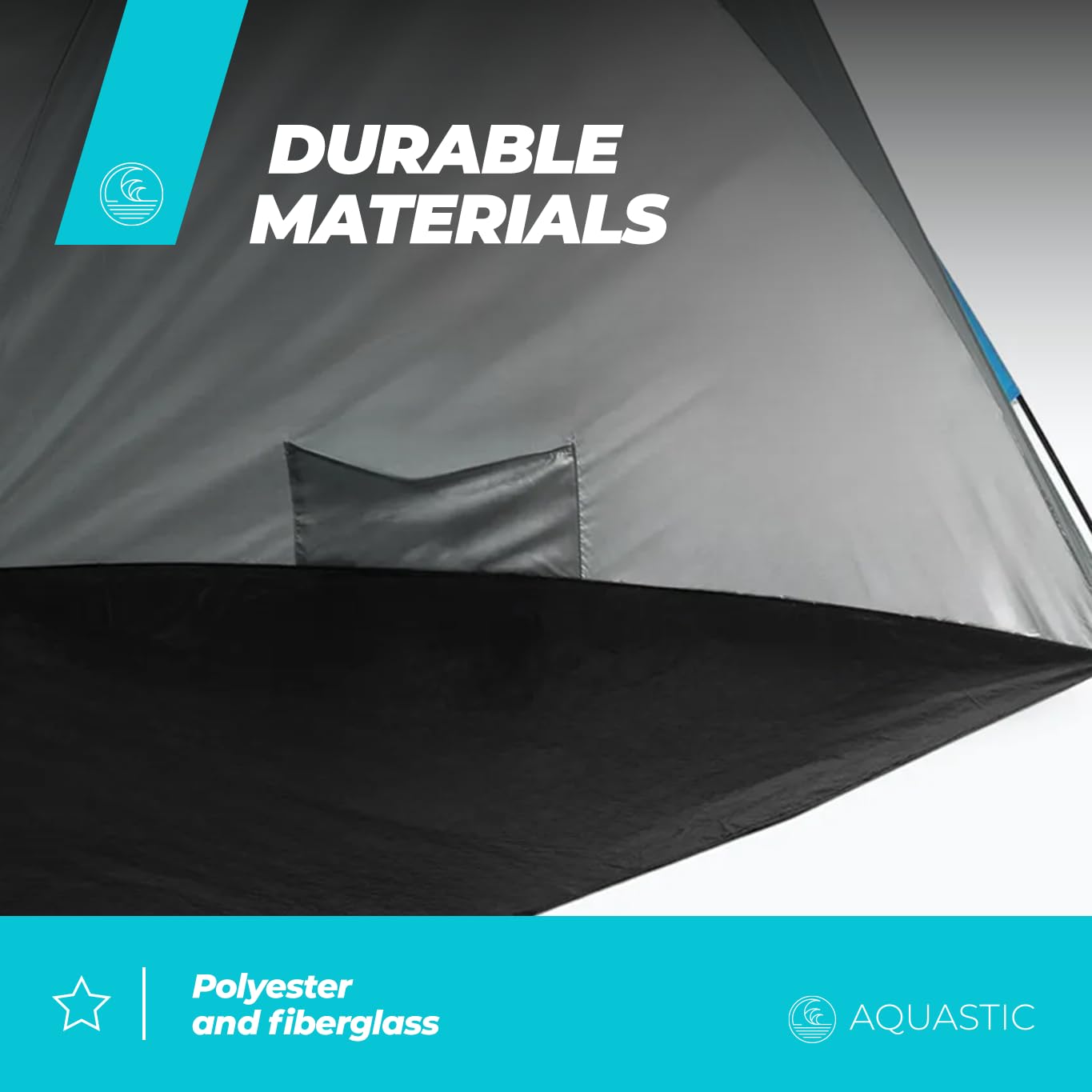 AQUASTIC Strandzelt Concielo Leichtes Kompaktes und Schützendes Zelt mit UPF 50 120x210x120 cm aus Strapazierfähigem Polyester und Glasfaser Ideal für den Strand Farbe Türkis