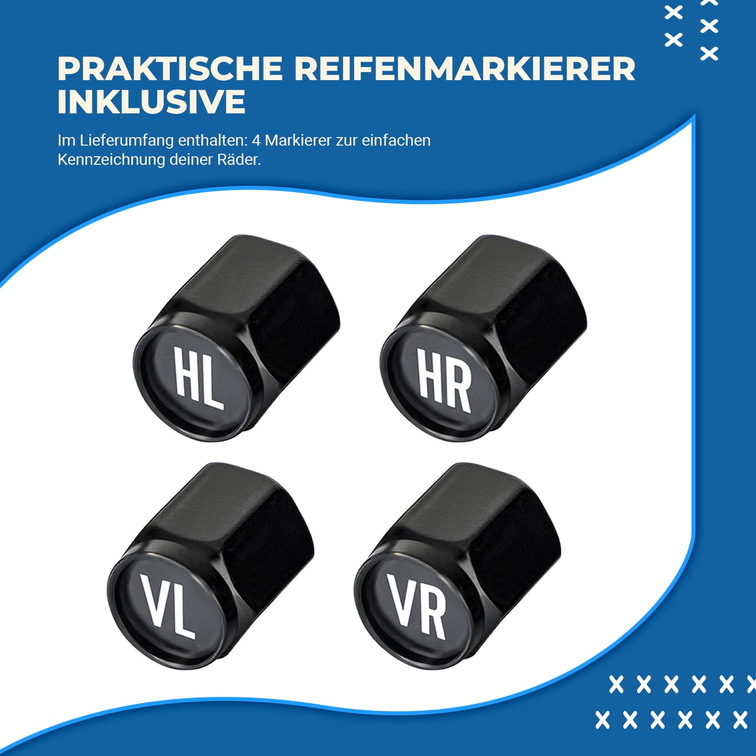 Felgenbaum XL fahrbar für Autoreifen bis 295mm – Reifenständer belastbar bis 150kg inkl. Reifen Markierer – Reifenbaum mit Rollen & Feststeller – Felgenständer für 4 Reifen/Felgen 16-24 Zoll