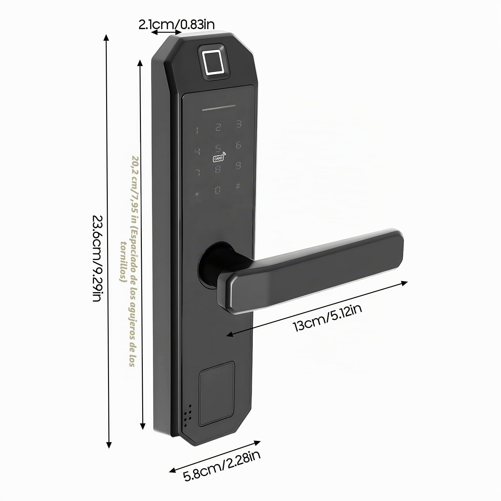 Cerraduras de puerta electrónica con asa, cerradura antirrobo inteligente, varios métodos de desbloqueo, cerradura electrónica para casas, armarios, hoteles