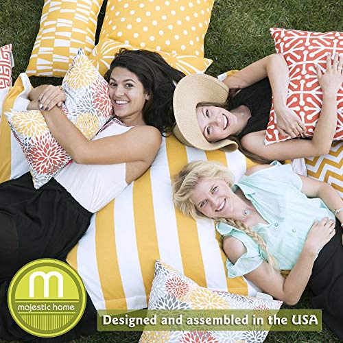 Majestic Home Goods Classic Bean Bag Chair - Large Polka Dots Giant Classic Bean Bags for Small Adults and Kids (28 x 28 x 22 Inches) (Black) - Thumbnail 6
