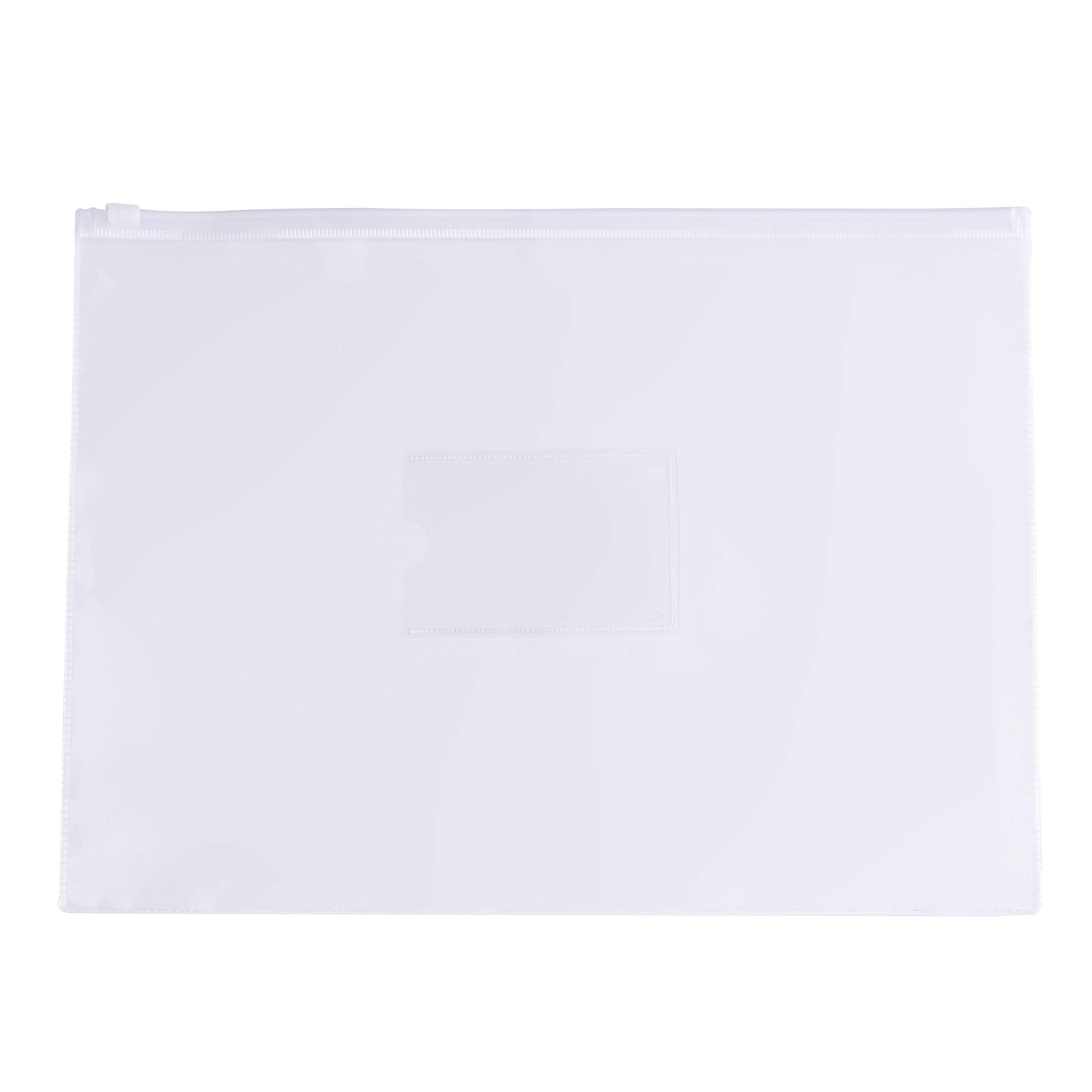 Pack of 12 A4 Clear Zippy Bags with White Zip