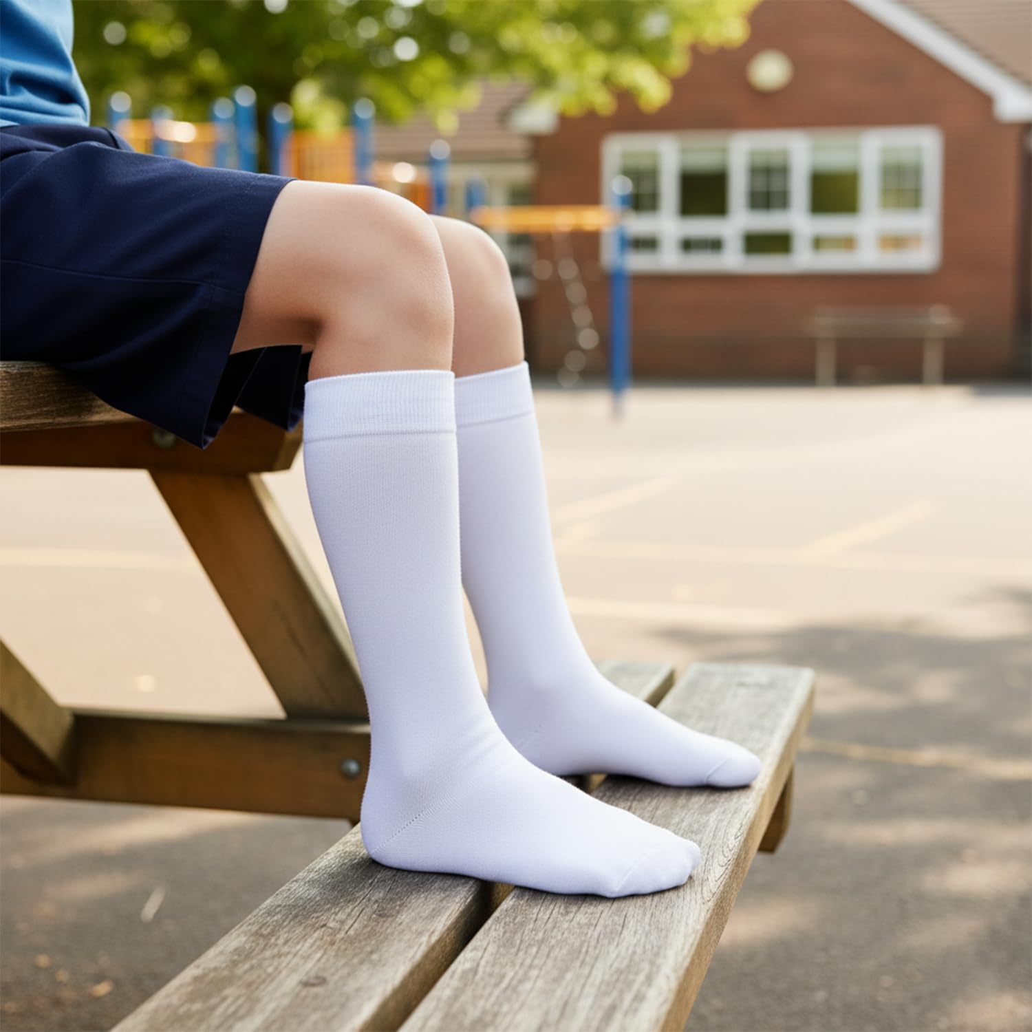 Bonjour Boys' Regular Fit Calf Socks (Pack of 5) (BRO7001_White_11-13 Yrs)