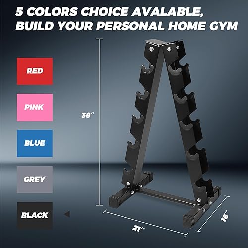 Miniatura 3 de RitFit Juego de mancuernas hexagonales de goma de 250 libras300 libras con estante de pesas, múltiples opciones de color disponibles, gran equipo de