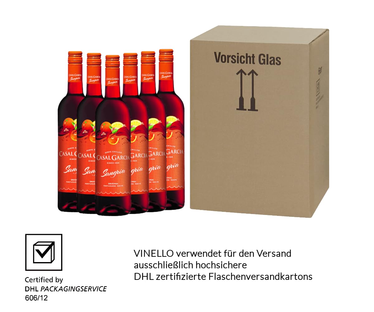Sangria Casal Garcia Weinhaltiges Getränk 6 x 0,75l VINELLO - 6 x Weinpaket inkl. kostenlosem VINELLO.weinausgießer