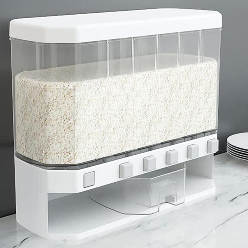 Rijstdispenser muur gemonteerd droog voedsel dispenser rijst emmer graan opslag container graan dispenser voor thuiskeuken 12 kg