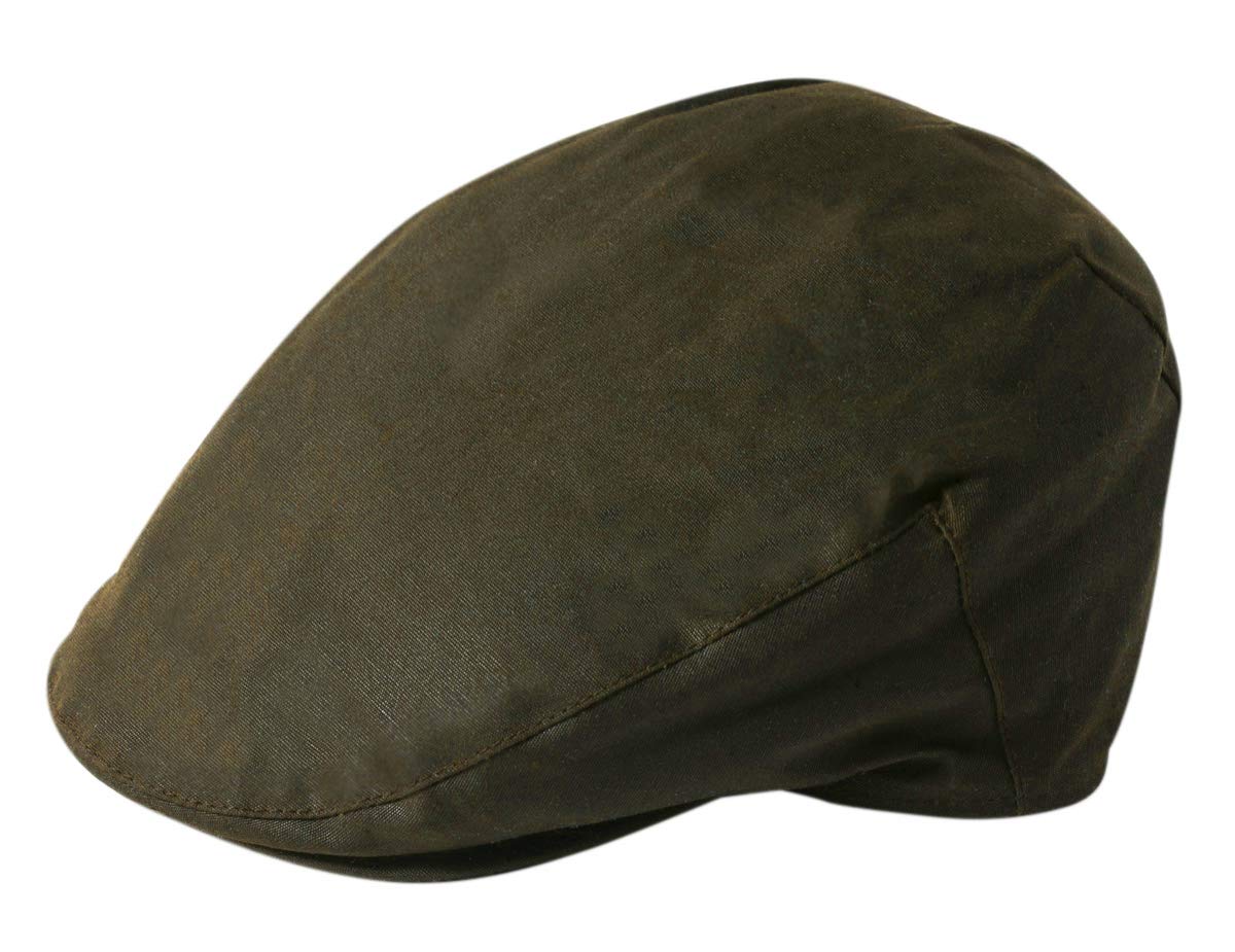 Failsworth Men's Olive Millinery Wax Flat Cap In Size: Xl (61Cm)