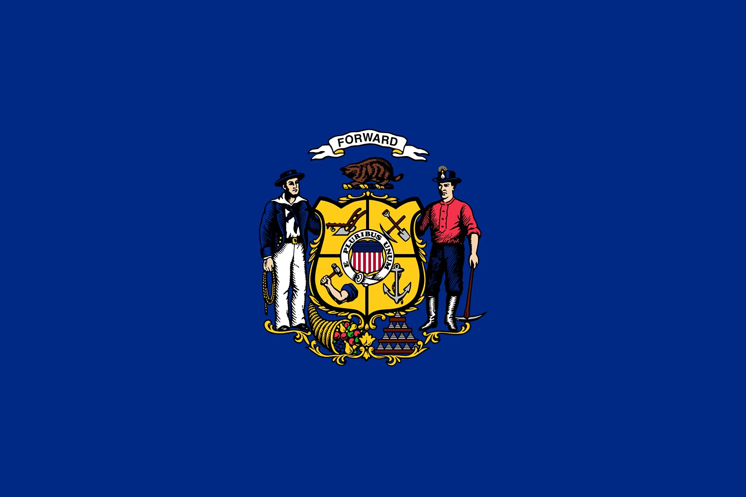 Drapeau Wisconsin 1913-1981 pour remplacer une décoration murale vide