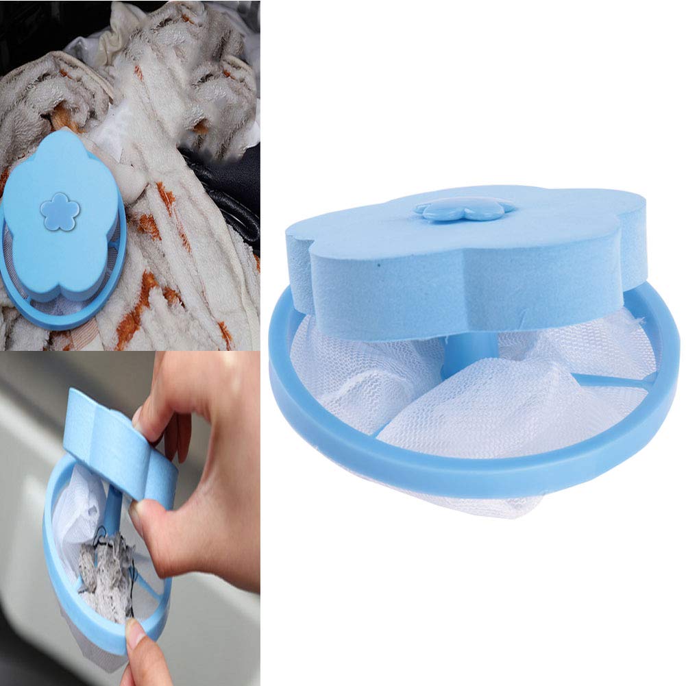 Pet Hair Remover for Laundry Laundry Pet Hair Catcher Washing Machine Removal Ball Plum Blossom Shape Floating Filter