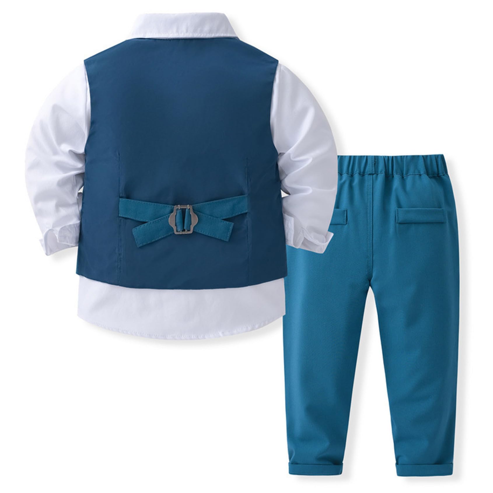 Traje de bebé para niños, para bodas, bautizos, esmoquin, 3 piezas, traje de bautizo camisa con chaleco de traje, pantalones, traje festivo