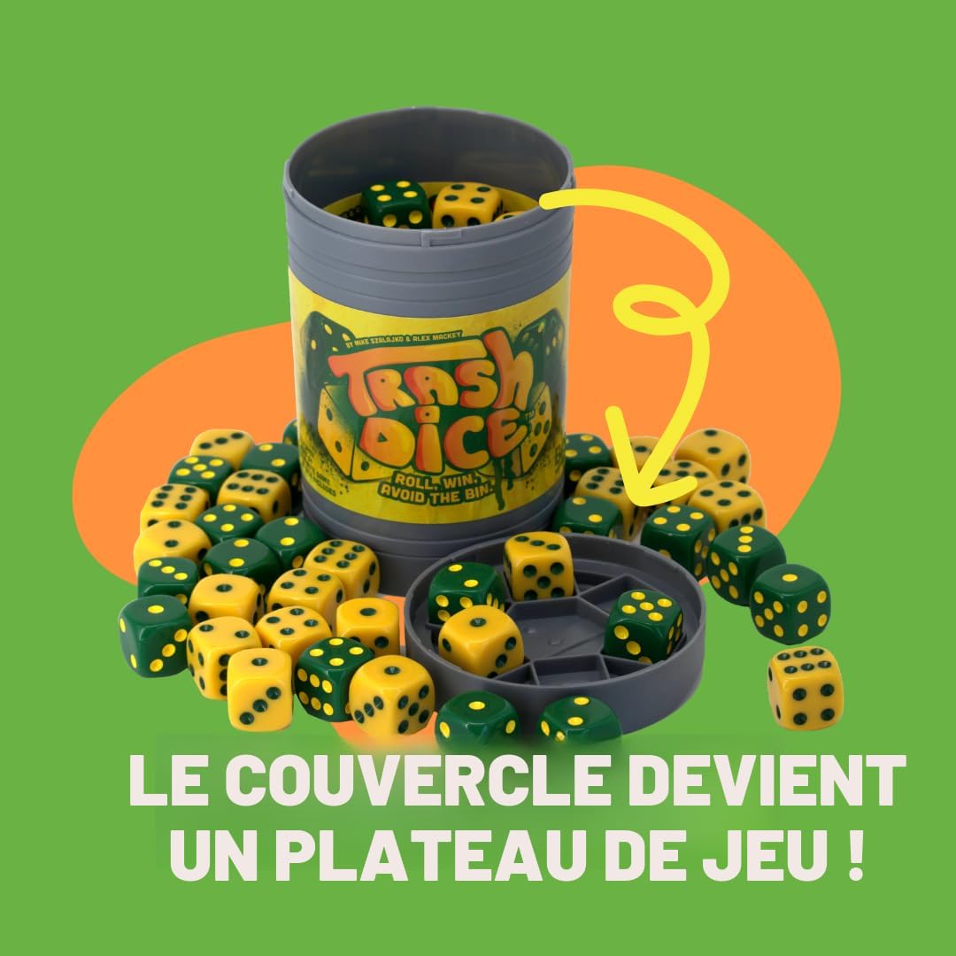 Trash Can Dice – Jeu De Dés Portable – Party Game Rapide – Pour Voyages, Camping Et Soirées – Dès 6 Ans