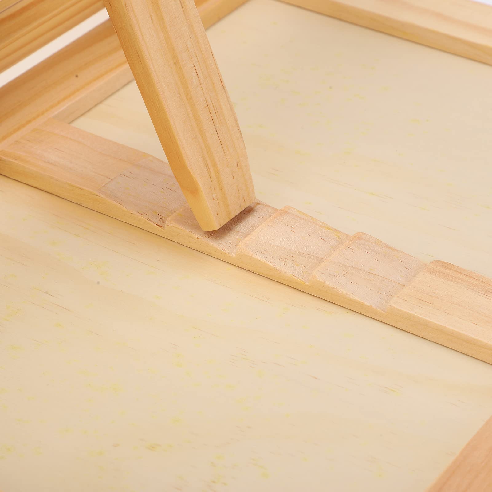 Sorandy Caballete de Mesa, Barra de Riel Ajustable, 4 ángulos, Plegable, Liviano, Resistente, Soporte de Exhibición de Madera de Pino con Cajón para Pinturas, Obras de Arte, Fotos,