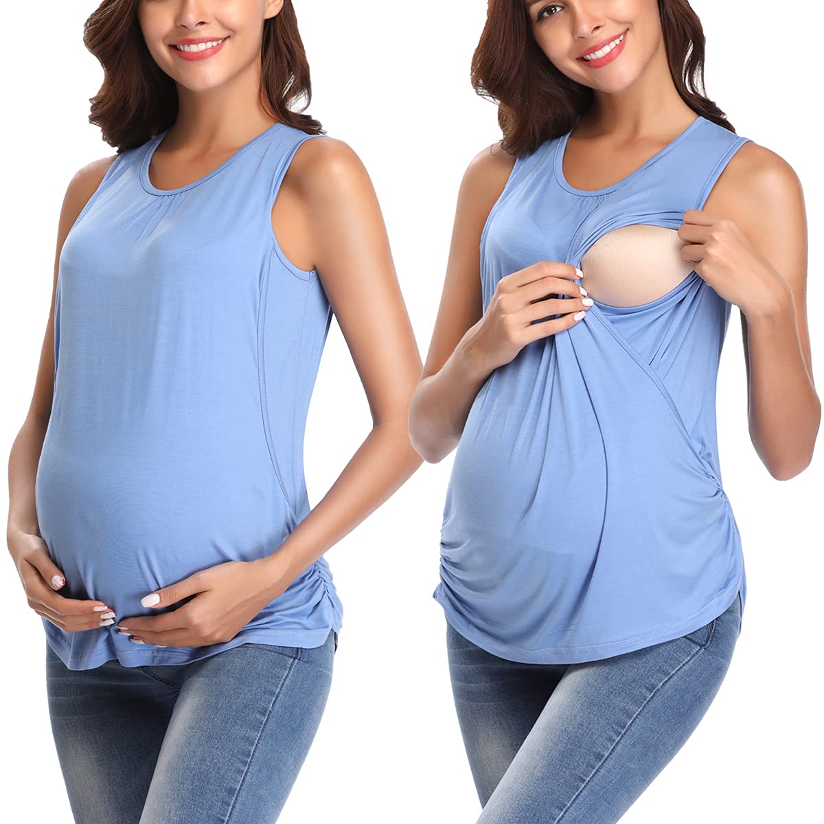 Femme Débardeur Grossesse Teeshirts Top Grossesse Hauts de Maternité Vetement Pyjama