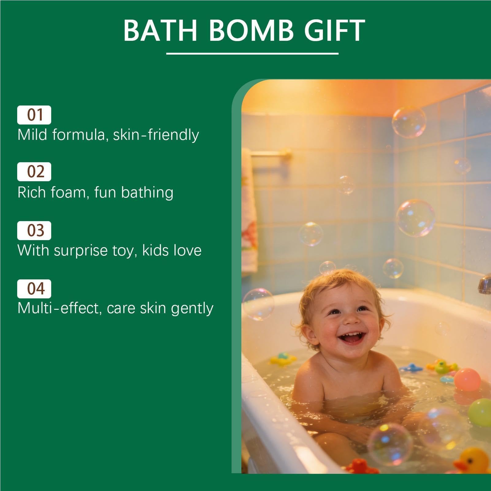 Kit di Bagno con Bombette Effervescenti 12 Pezzi, Delicati con Sorpesa | Set Giocattolo di Bombe Effervescenti per il Bagno per Favors Regalo, Riempicalze, Relax, Bambini e Bambine
