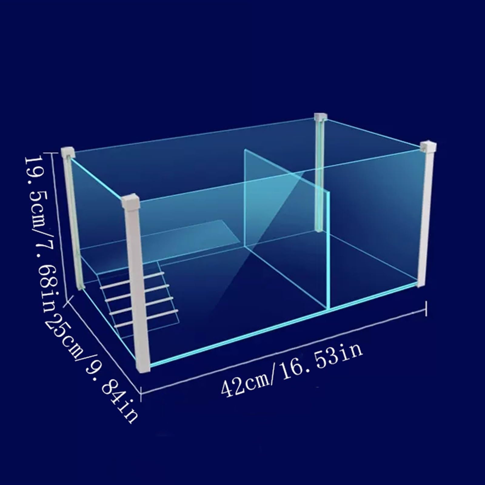 Acquario per Pesci Serbatoio separatore for Acquario for Tartarughe Serbatoio for miscelazione Pesci Serbatoio for Allevamento Serbatoio for Acquario Quadrato in Vetro Trasparente Acquari