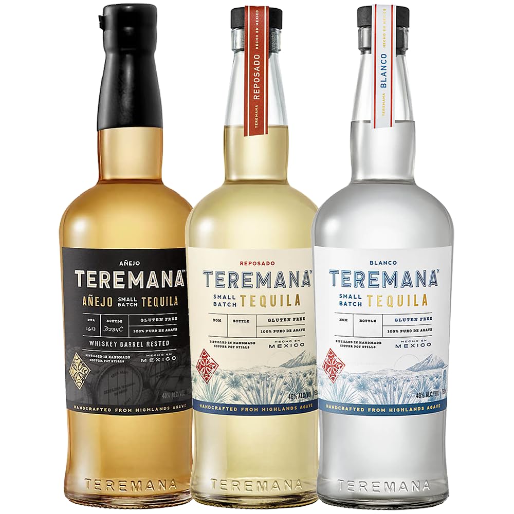 Teremana TRIO | 1x Blanco + 1x Reposado + 1x Anejo | 3x 0.70 l | Dwayne „The Rock“ Johnson Tequila | 100% Blue Weber-Agave