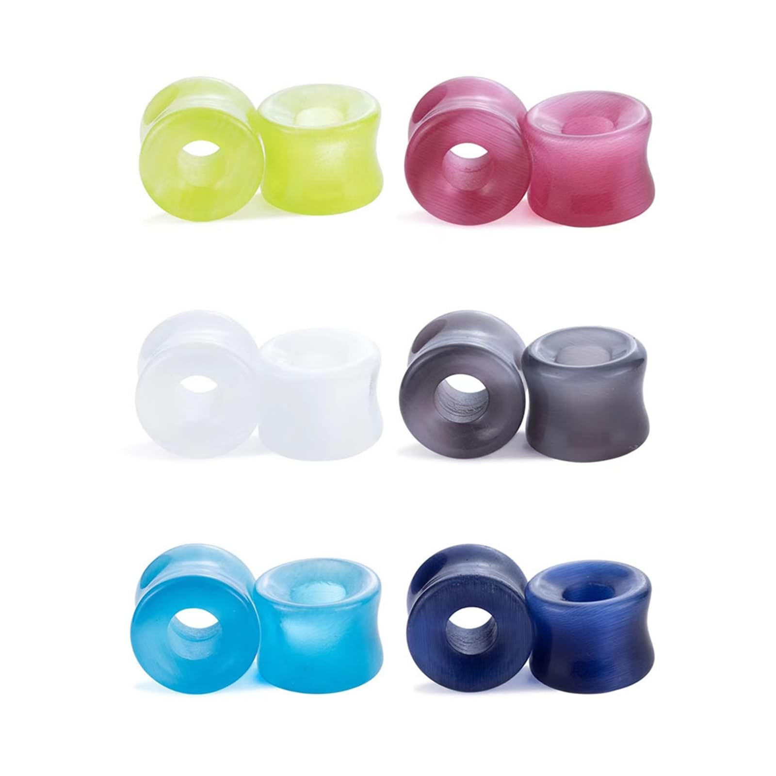 Gualiy 12 Stück Ohr Plug 6-16mm, Piercing Tunnel Stein Hohler Stein Ohrringe Piercing Schmuck, Colorful