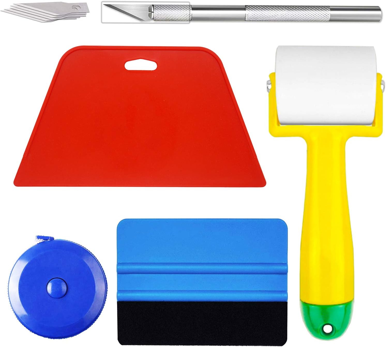 CARTINTS Wallpaper Tools Wallpaper Smoothing Tools with Smoother, Cutter Blades, Seam Roller, for Applying Adhesive Contact Paper Window Film Car Vinyl - 