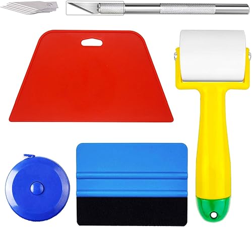 CARTINTS Papel Pintado Herramientas Papel tapiz Suavizar Herramientas con Suavizador, Cuchillas Cortadoras, Rodillo De Costura, Para Aplicar