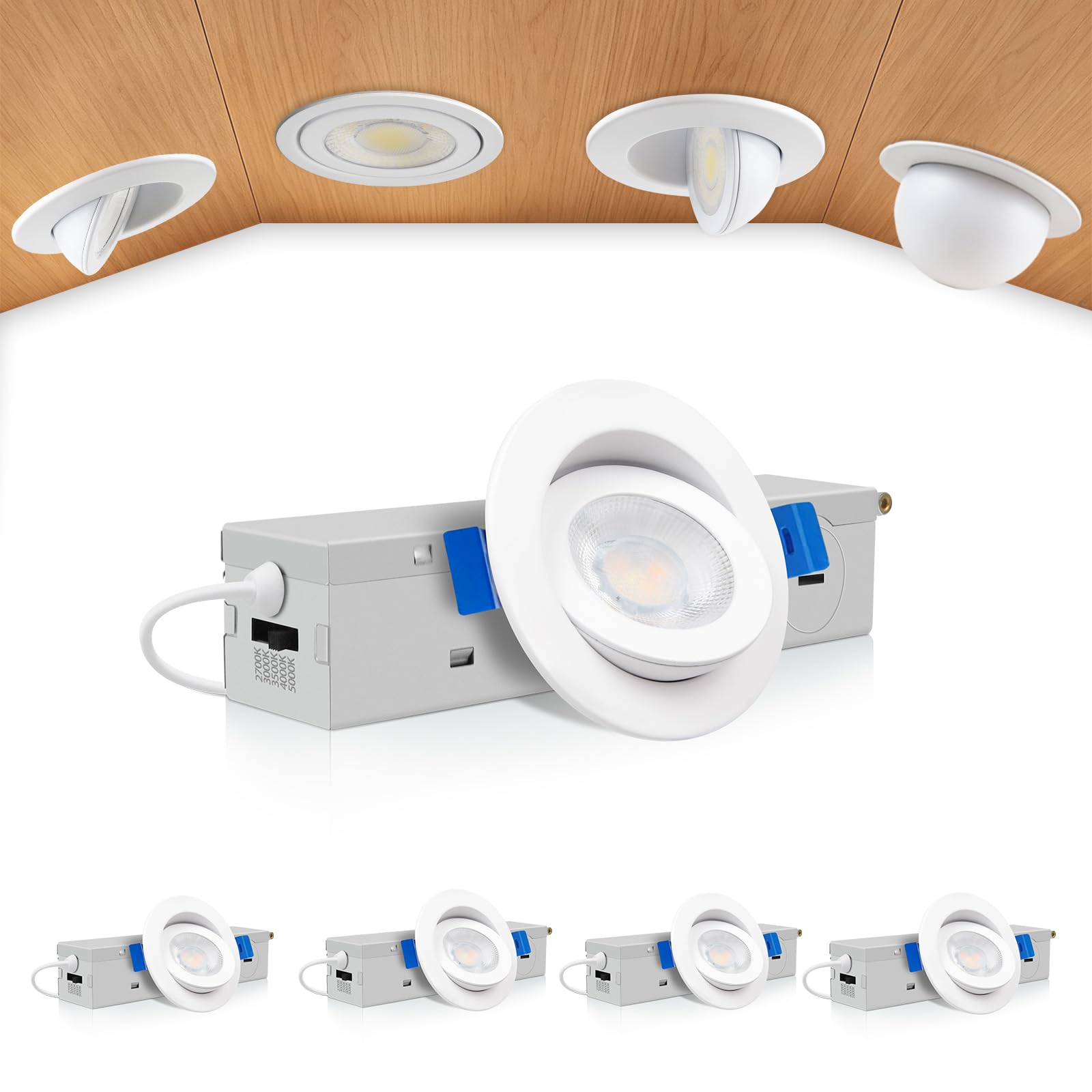zouzai 2 Inch Gimbal LED Recessed Lights 4 Pack