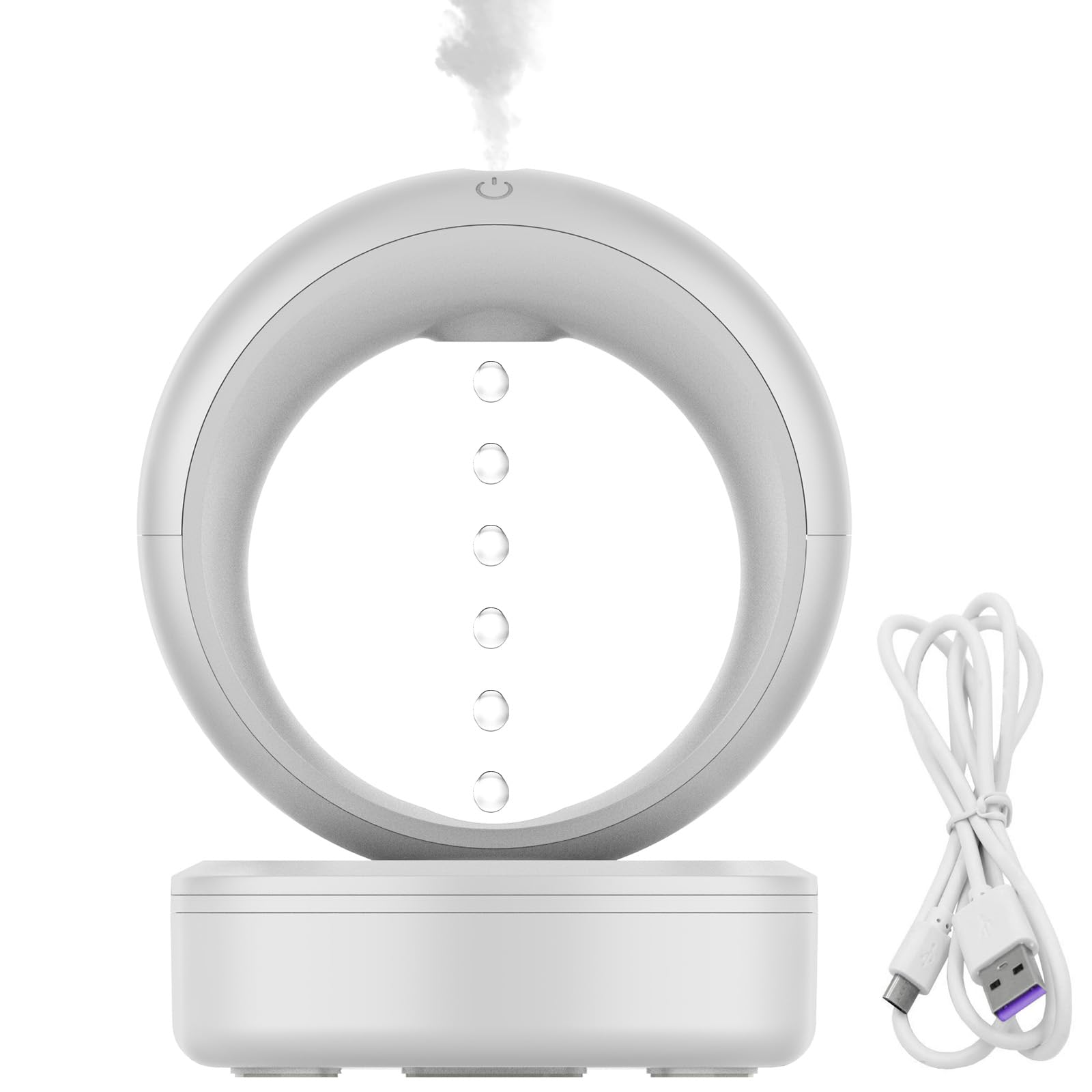 Humidifier for Large Room,Anti Gravity Water Drop Humidifier Auto Shut Off,3-in-1 Air Humidifiers Raindrop Humidifier Essential Oil Diffuse for Bedroom,680ML