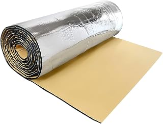 uxcell 394mil/10mm 64.5sqft Sound Deadening Heat Deadener Insulation Mat Intensive Alumium Foil Acoustic Barrier Self-Adhesive 236"x39" / 600cmx100cm