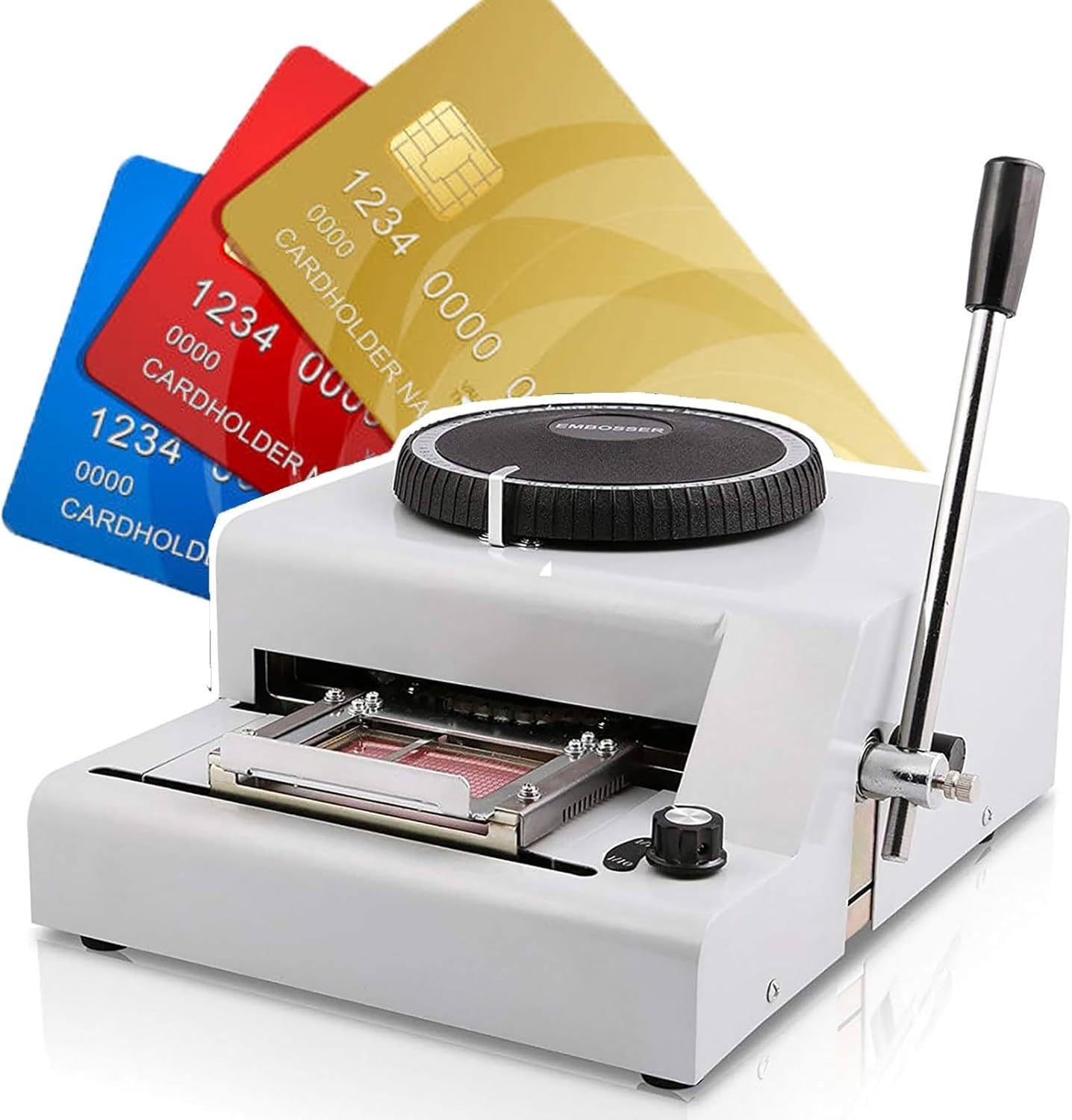 JozyJul 72 Characters Handheld Card Imprinting Machine,Bump Code Machine, PVC Card Number Embosser Membership Card Manual Embossing Machine for Raised Letters/Numbers