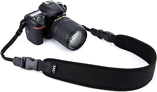 JJC Soft Neoprene DSLR Camera Neck Strap for Canon R5 R6 5D, Nikon D850 D780, Sony A1 - Anti-Slip, Adjustable, Comfortable