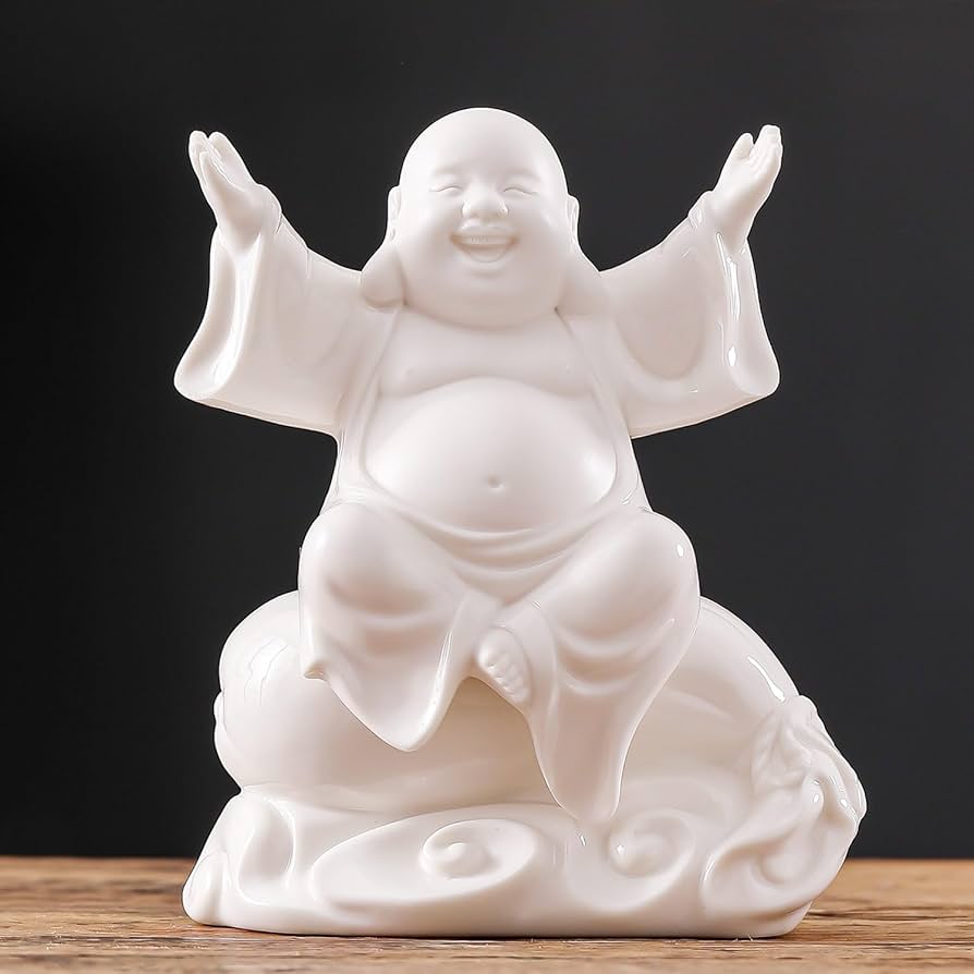 Amazon.com: Houlu 8 Inch White Laughing Buddha Statue for Good