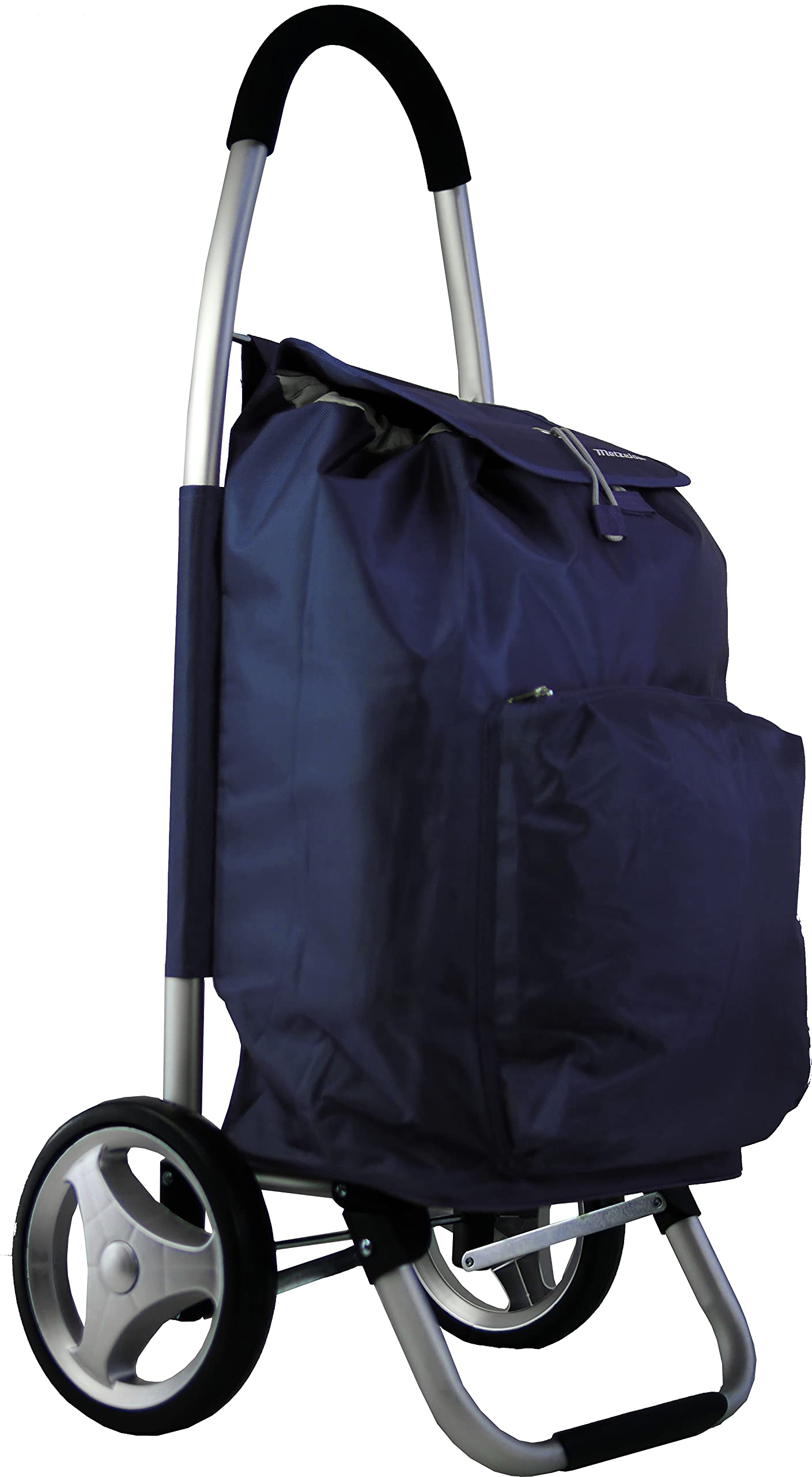 Chariot de Course Cabat marché Poussette marché Pliable et Diable Caddie Panier Montant METZELDER Ever K Chassis Aluminium Garantie 1 an (Bleu/Marine/Blue, 102x46x38cm / 2kg / 54L)