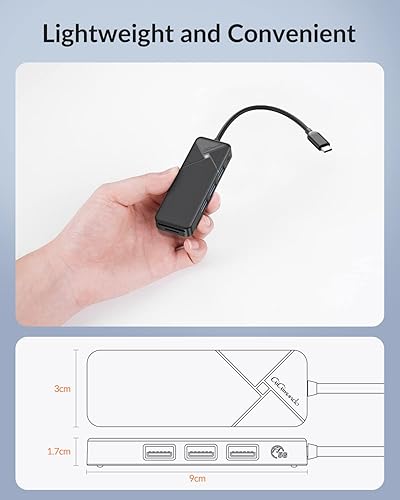 Miniatura 7 de GiGimundo Hub USB 3.0.4 Puerto USB 3 Hub para portátil, divisor USB 3.0 de transferencia rápida de datos (cable de 5.9 in), compatible con MacBook,