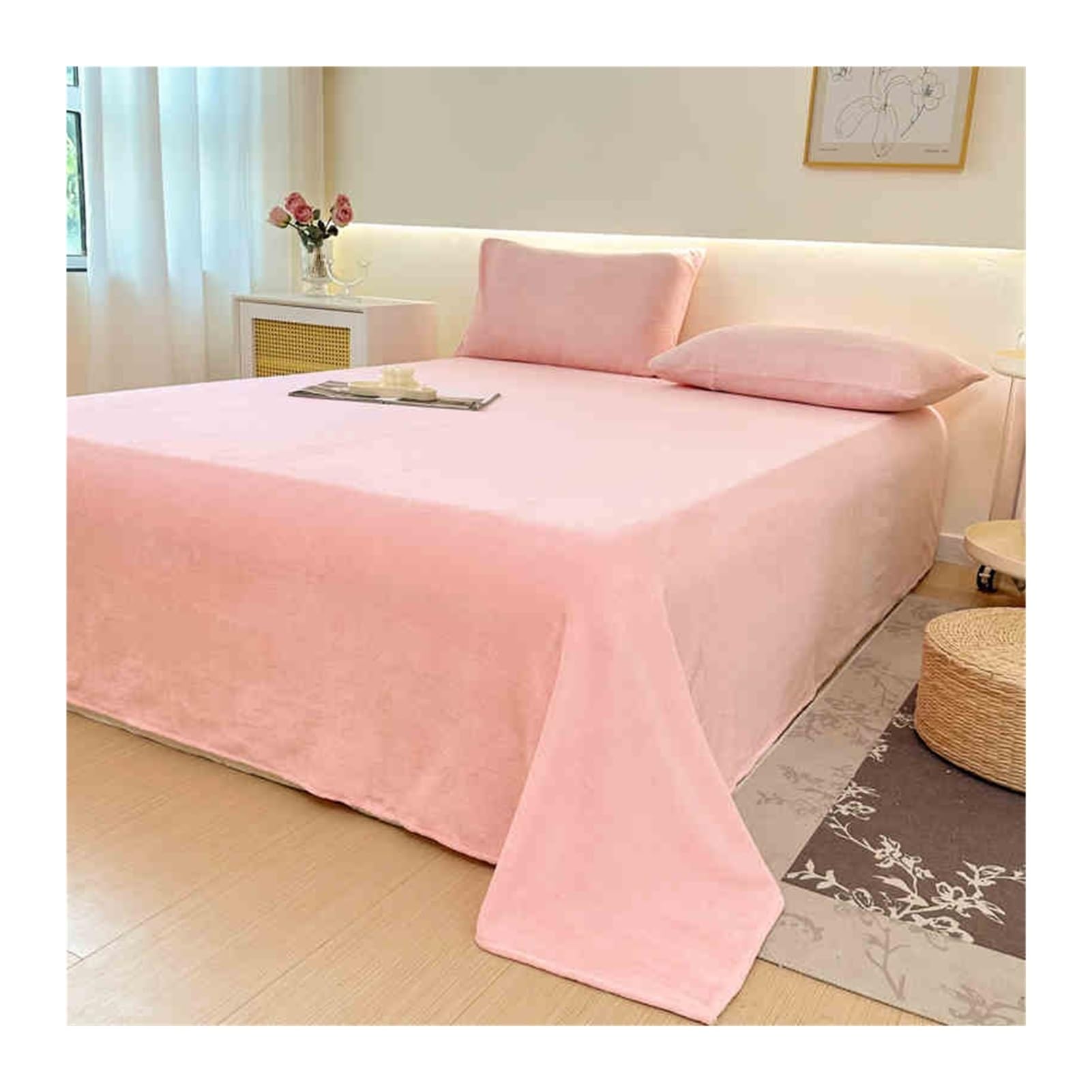 Drap plat polaire doux 240x270cm idéal pour des nuits d'hiver bien au chaud