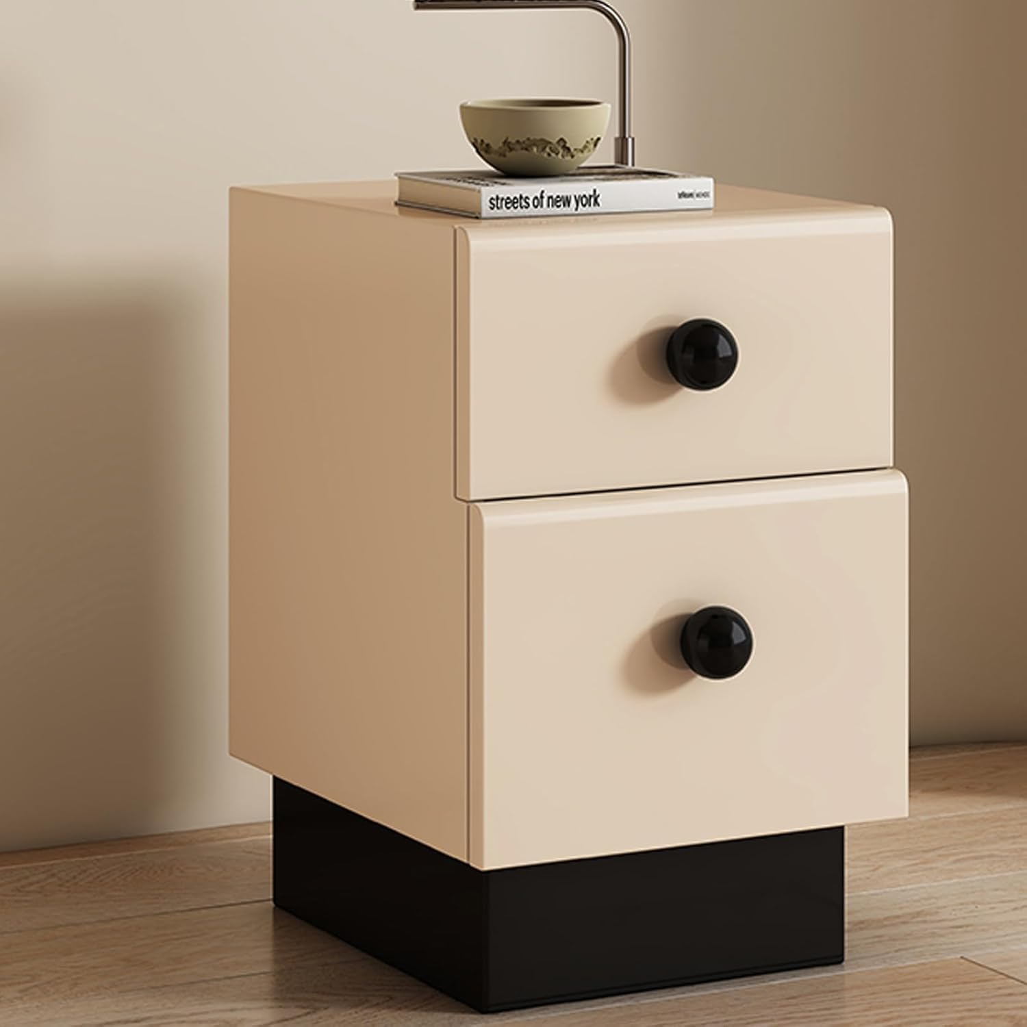 Table de chevet en bois massif meuble de rangement peu encombrant