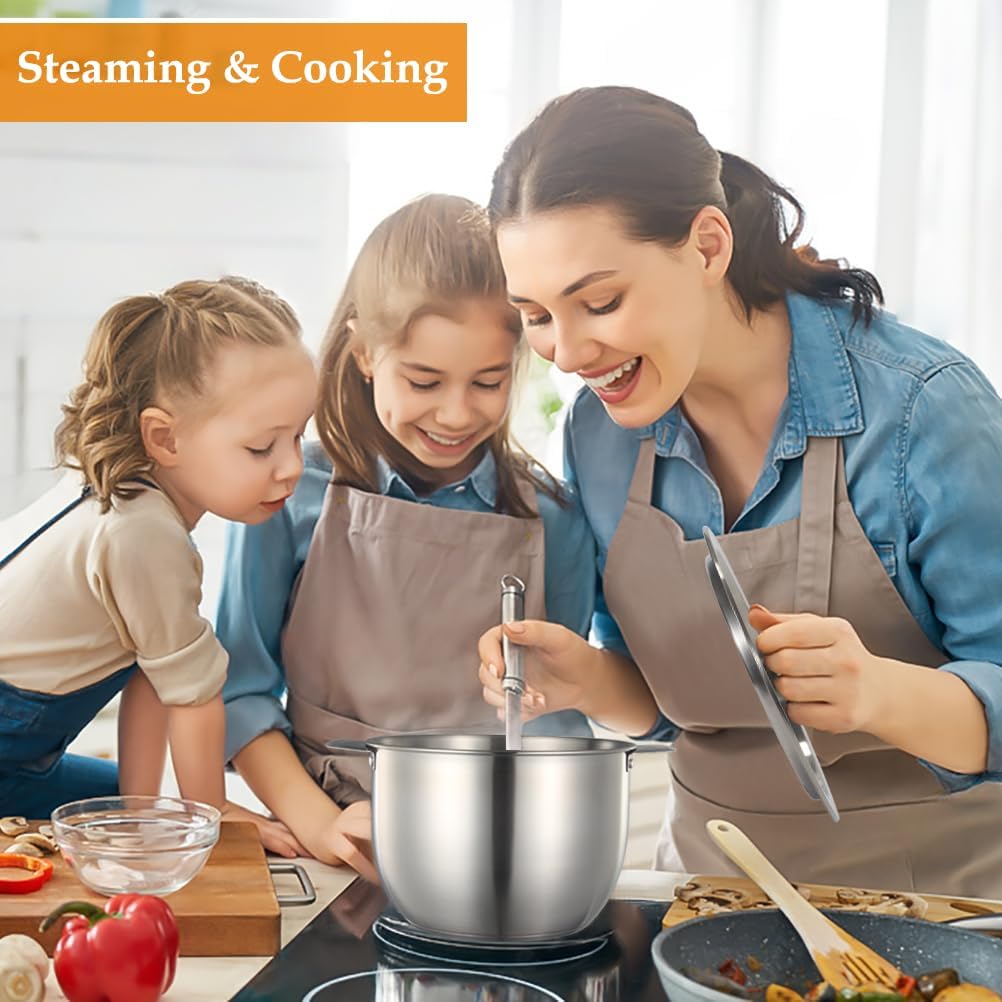 Deep Fryer Pot with Basket Lid and Strainer Stainless Steel Stove Top Fryer Versatile Oil Filter Pot with Handle Jumbo Bacon Grease Saver Container oil drippings lard ghee oil 1 Gall / 4Qt / 3.8 Lt