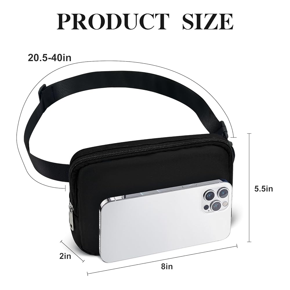 Amazon.com: Mini Fanny Pack Black Belt Bag for Women and Men