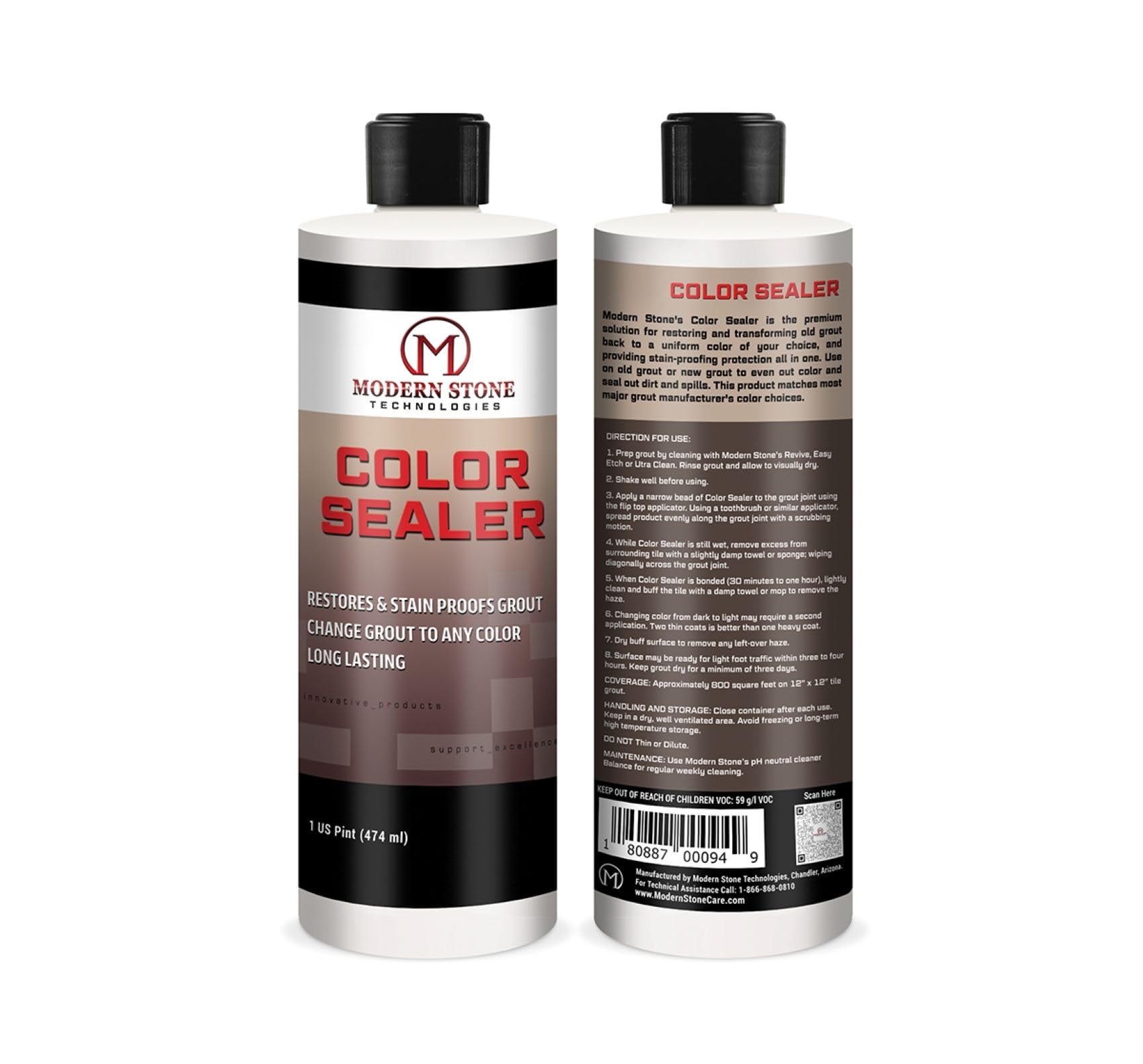 MODERN STONE TECHNOLOGIES® Color Sealer – Matches TEC® Grout Colors- Restores/Changes & Stainproofs Grout Color | Water-Based, Non-Toxic, Easy to Use