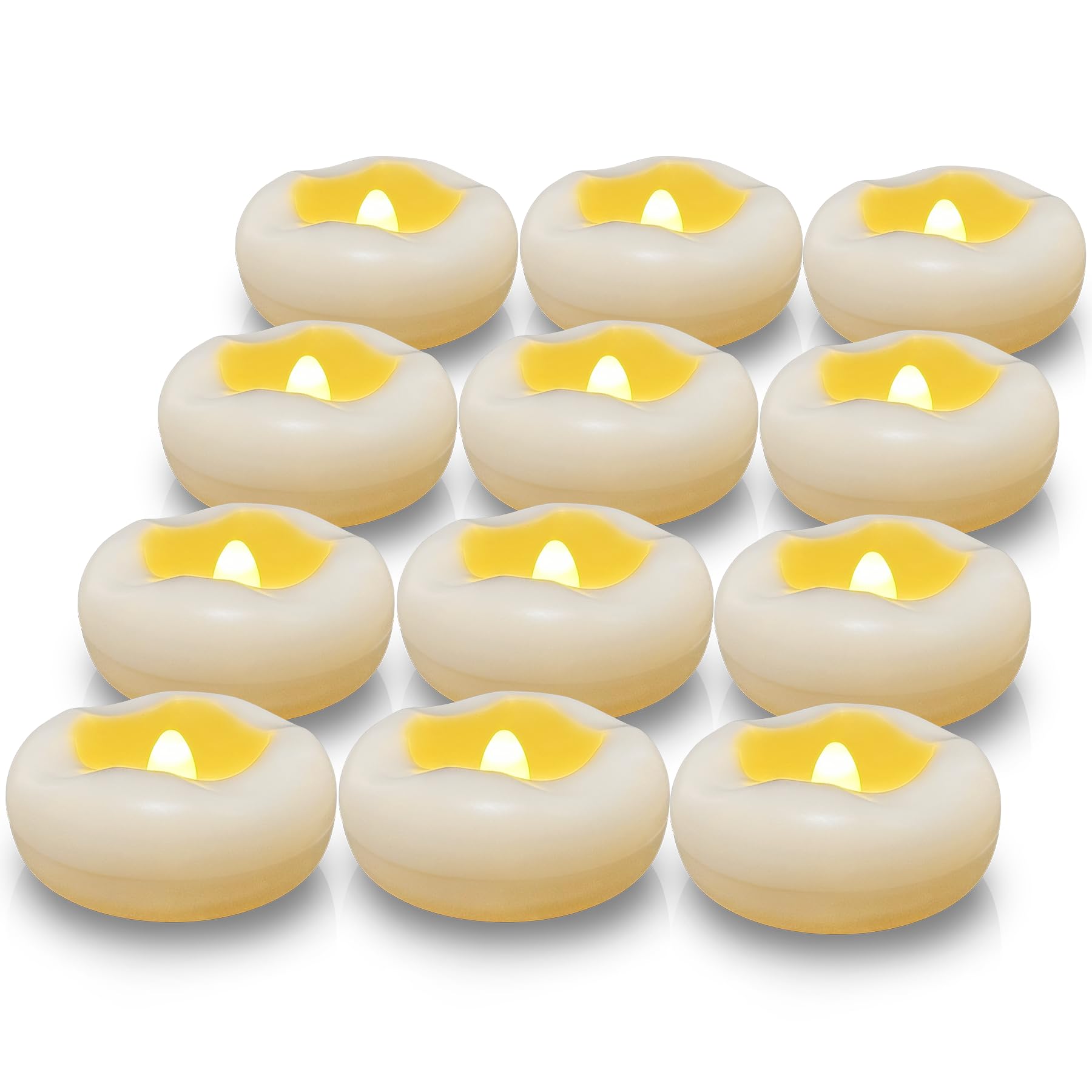 Floating Candles, Water-Activated 2.3" Flameless LED Candle 150+ Hours Waterproof Plastic White Battery Operated Candle for Centerpieces, Cylinder