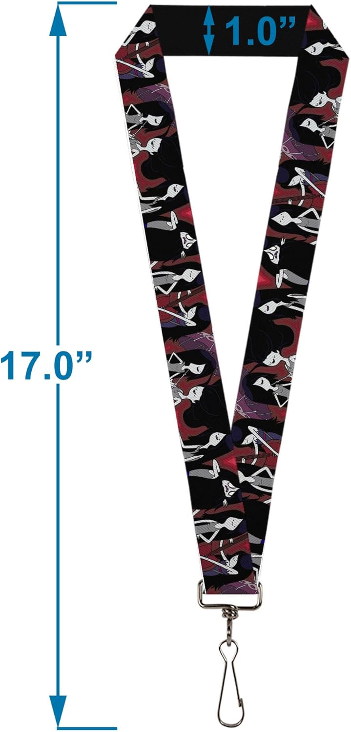 Buckle-Down Cartoon Network Lanyard, Adventure Time Marceline Poses Collage Reds, Elastic - Image 3