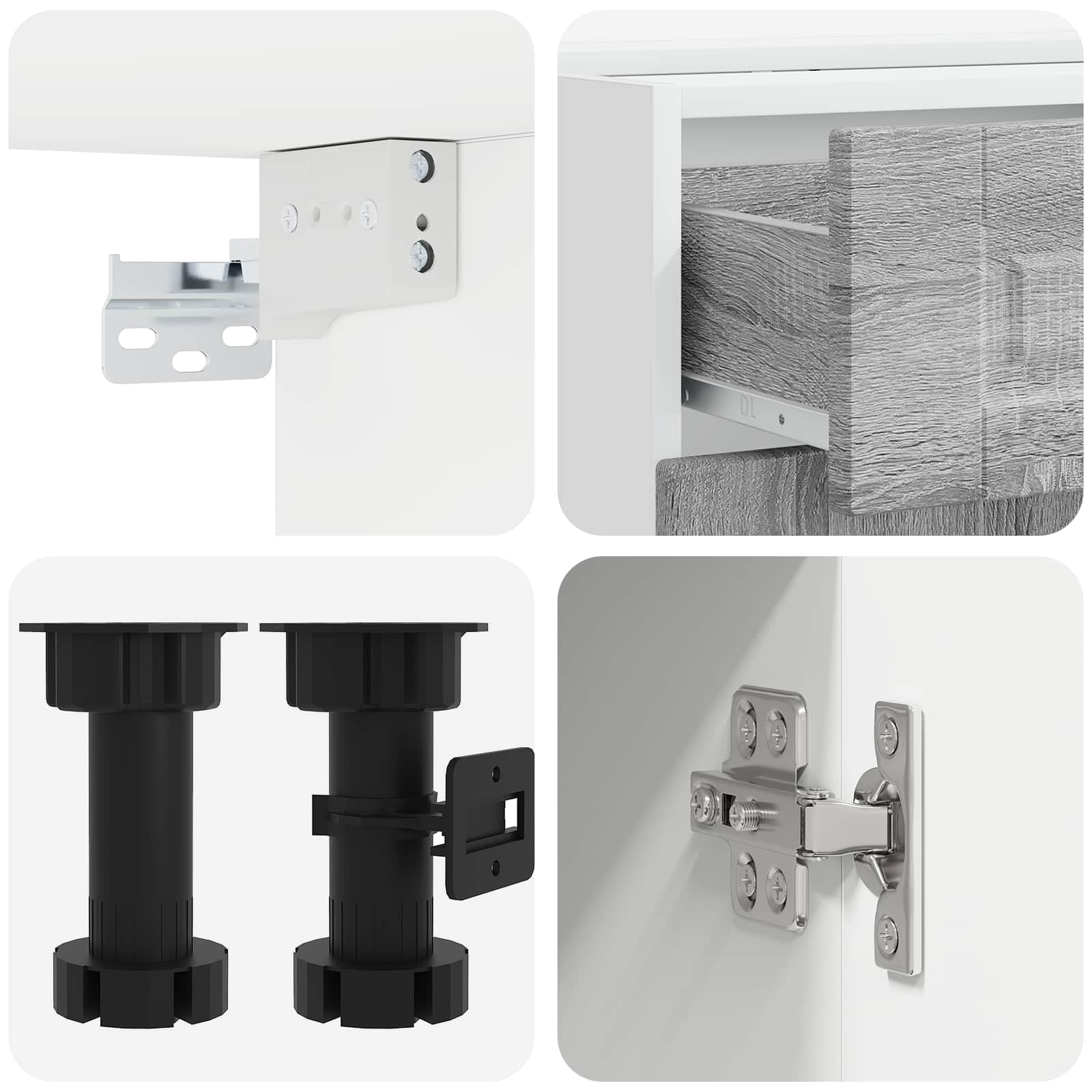 Küchenzeile Porto 5-teilig Küchenblock aus Holzwerkstoff, Moderne Miniküche Einbauküche Grau Sonoma, Küchenschrank Set mit Wand- und Unterschränken für Singleküche