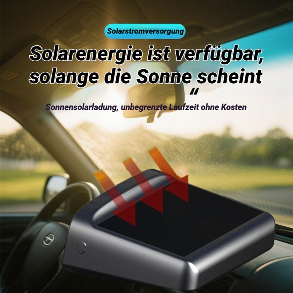 Tachimetro ad energia solare per auto, con GPS, schermo LED, solare e USB-C, punto preciso, Plug Play (3 pezzi)