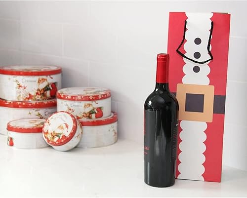 Miniatura 2 de 24-Pack bolsas de regalo de Navidad VinoBolsas de papel kraft, bolsas de papel con asas para ir de compras, regalos de Navidad,15.3x 3.2x 5.5inches,