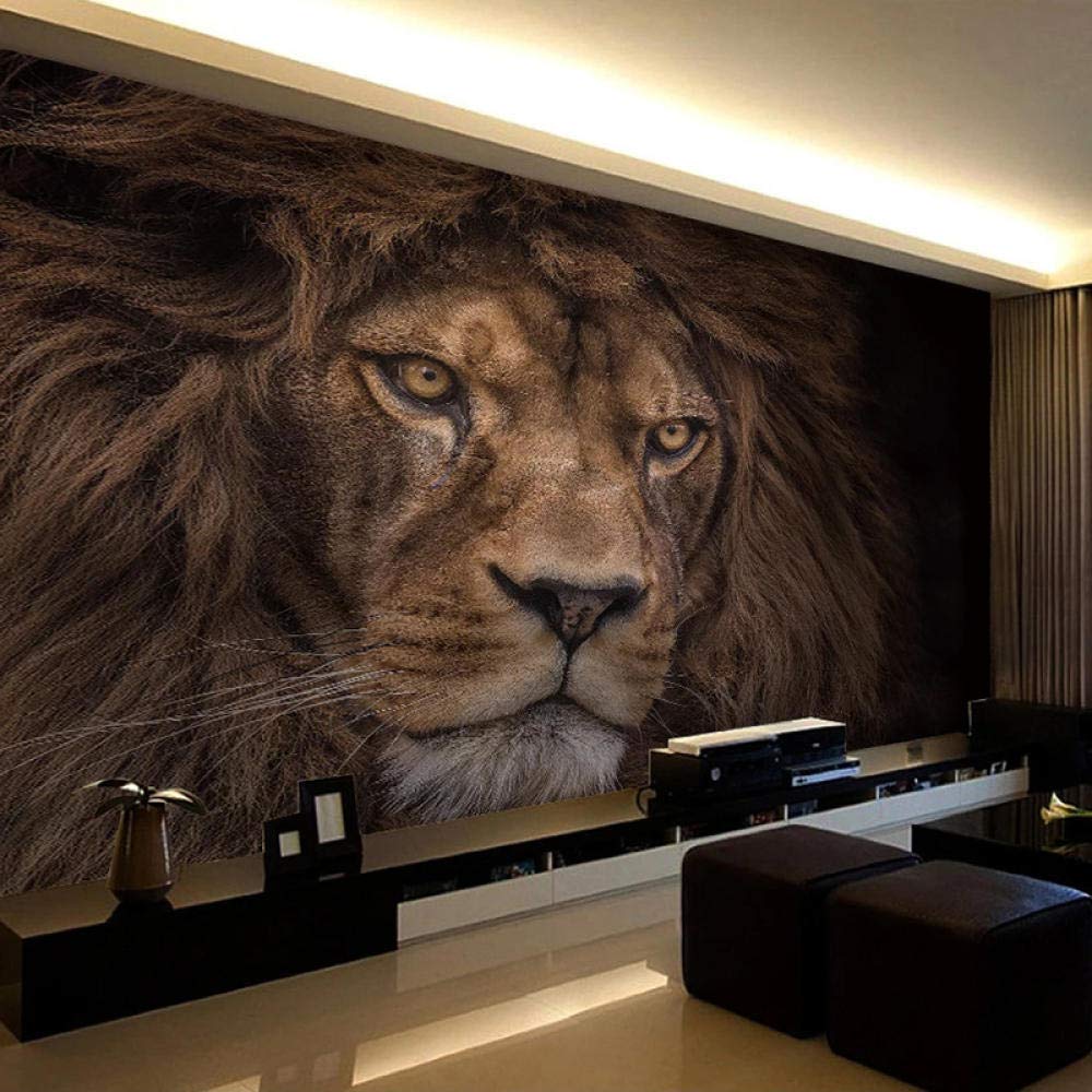 Papel pintado de foto 3D personalizado Animal salvaje León cartel Mural de pared Hotel dormitorio sala de estar decoración papel de pared 3D-350 * 245cm