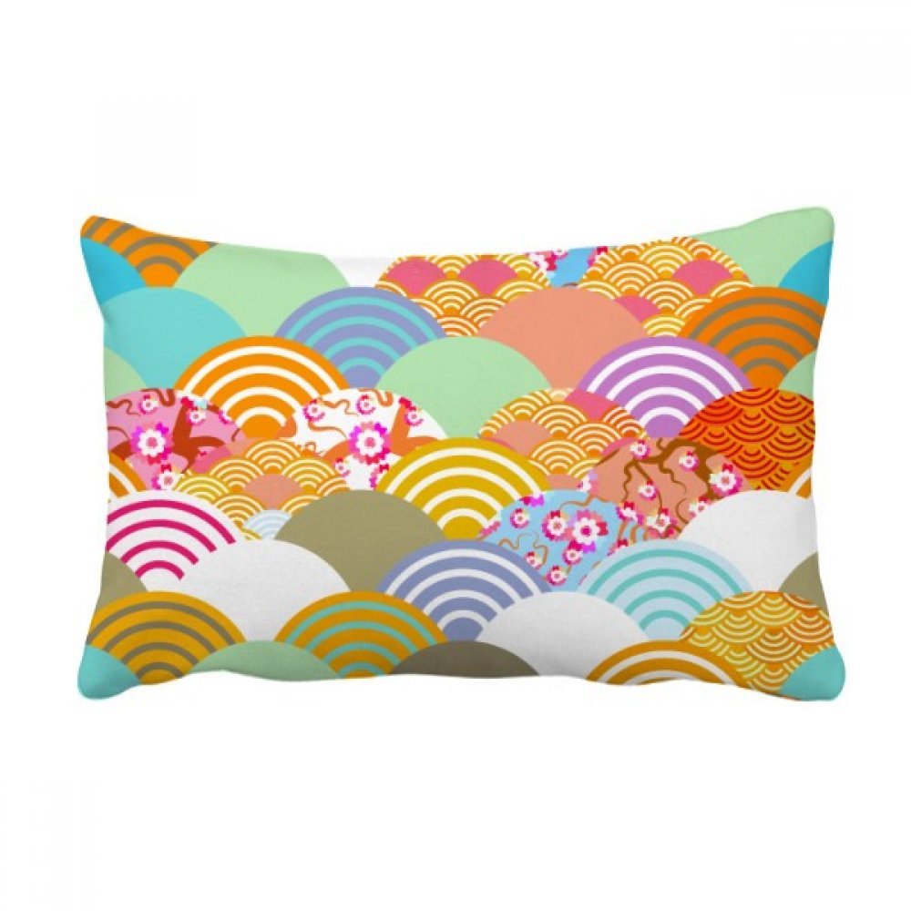 Coussin lombaire motifs géométriques japonais 40x60 cm pour canapé