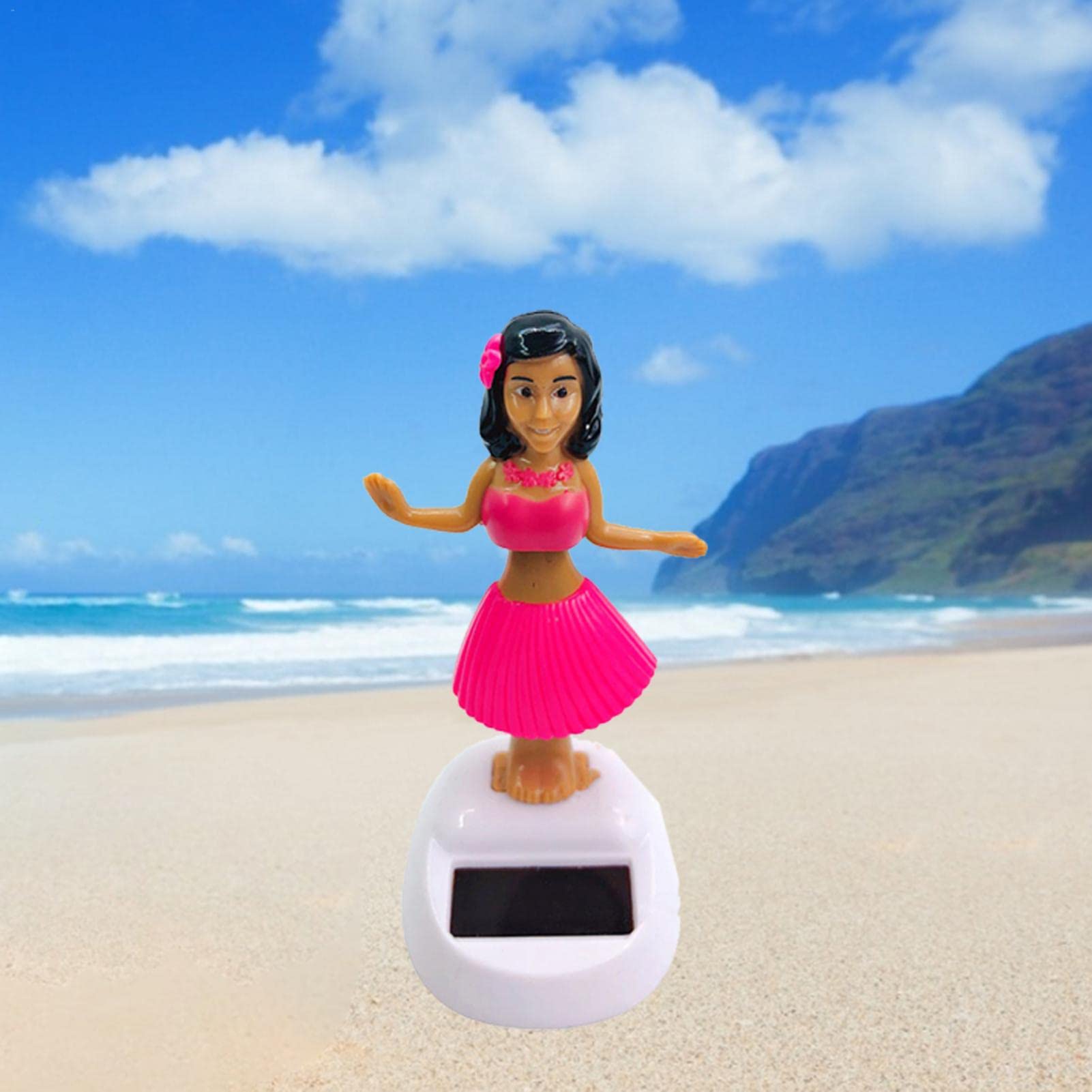 Danzatrice hawaiana auto, statuetta solare , ballerina hawaiana auto che si muove, creatività statuetta hawaiana auto solare danza giocattolo ufficio forniture